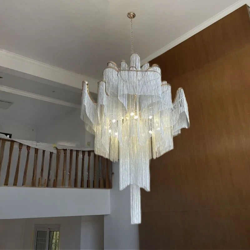 luxury gold chain chandelier for hallway