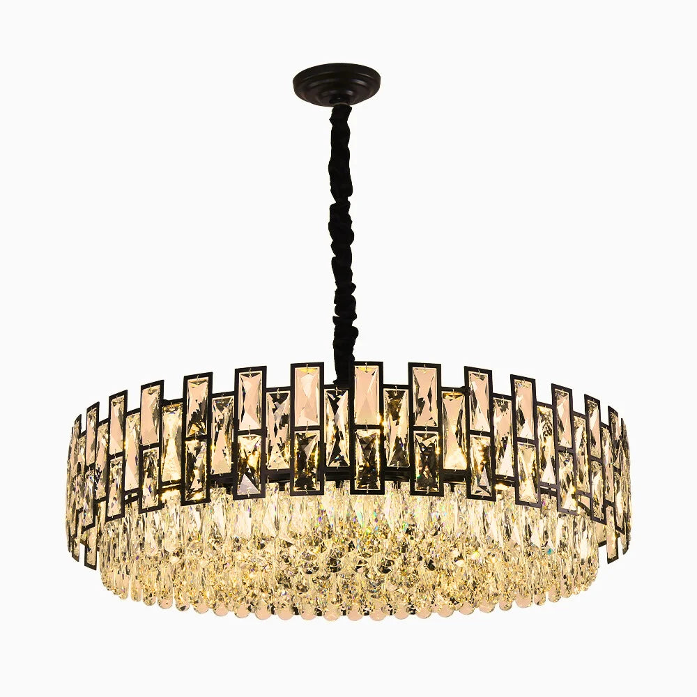 mallory crystal round chandelier