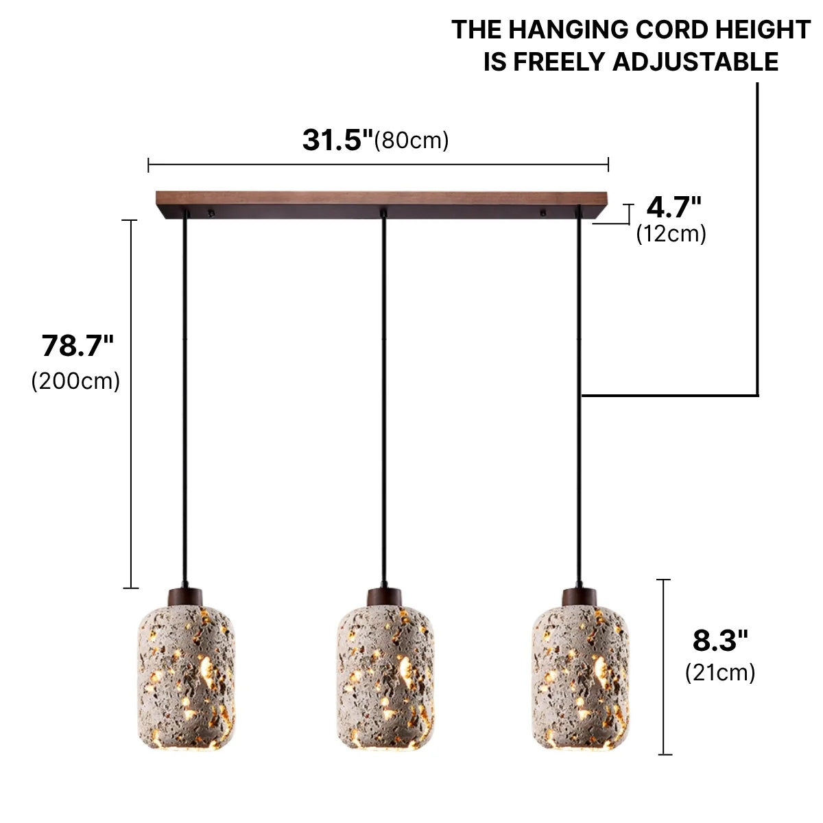 minimalist hanging wood light