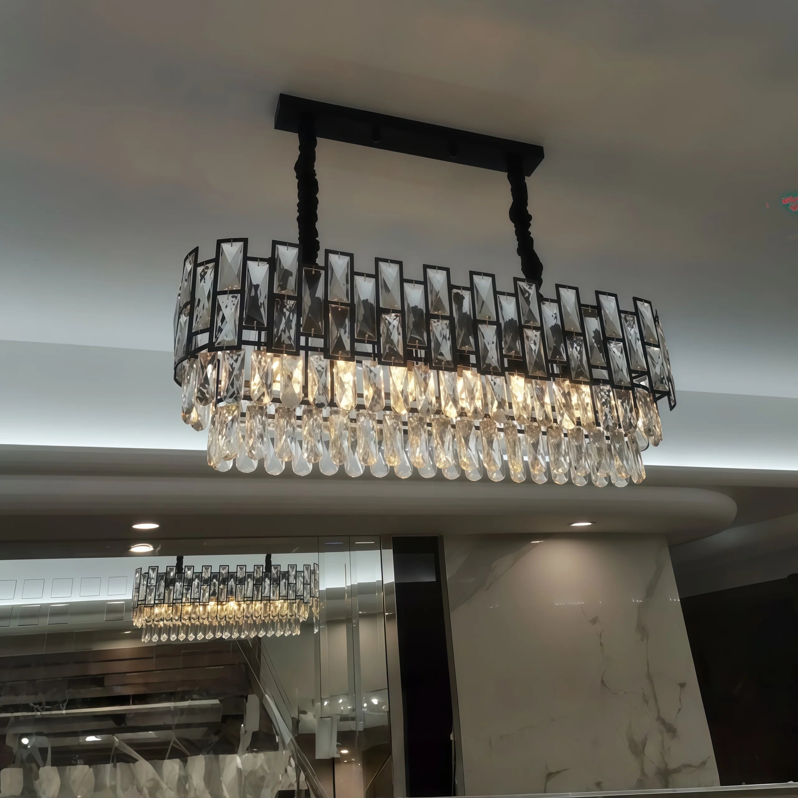 modern black crystal chandelier for dining room