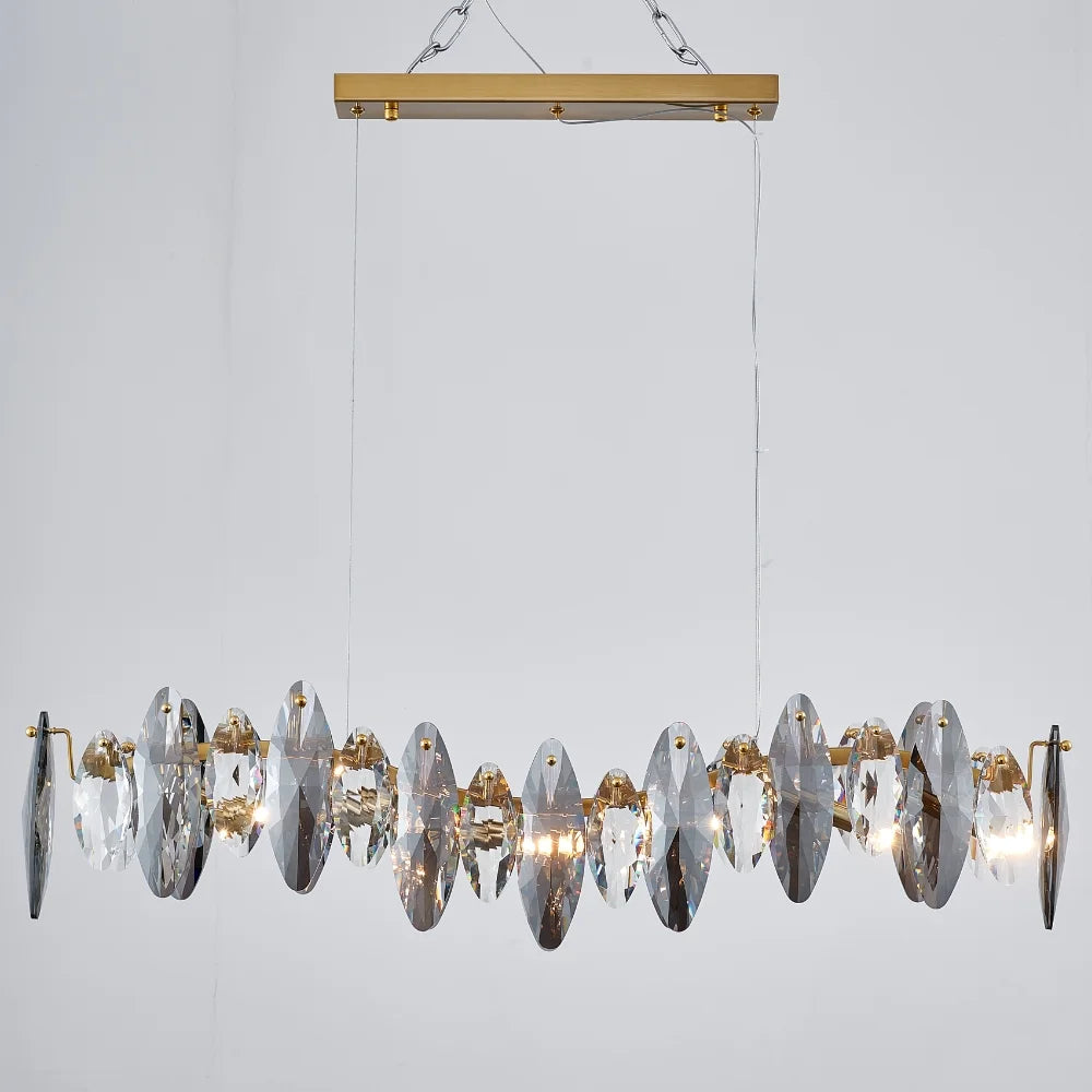 modern crystal linear chandelier