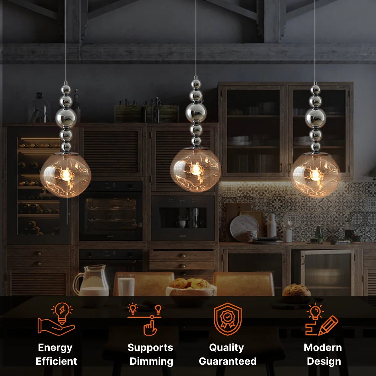 modern glass pendant light