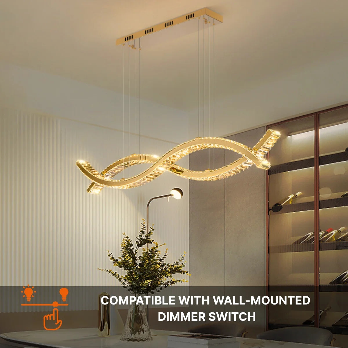 modern wave chandelier