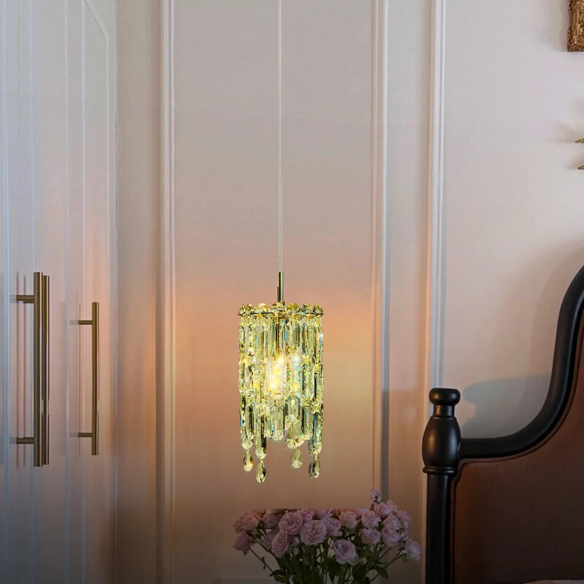 pendant light with crystals