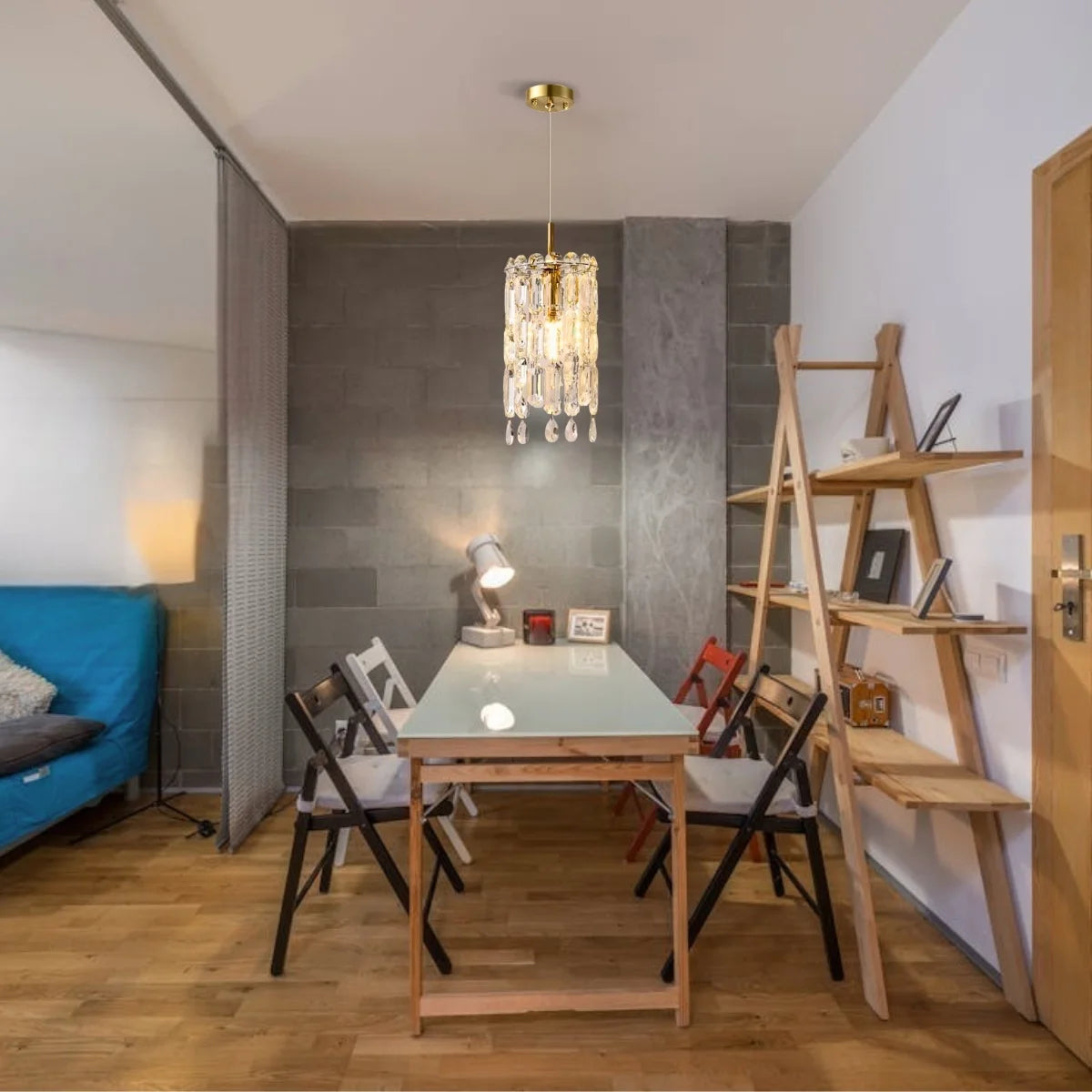 pendant light with shade crystals