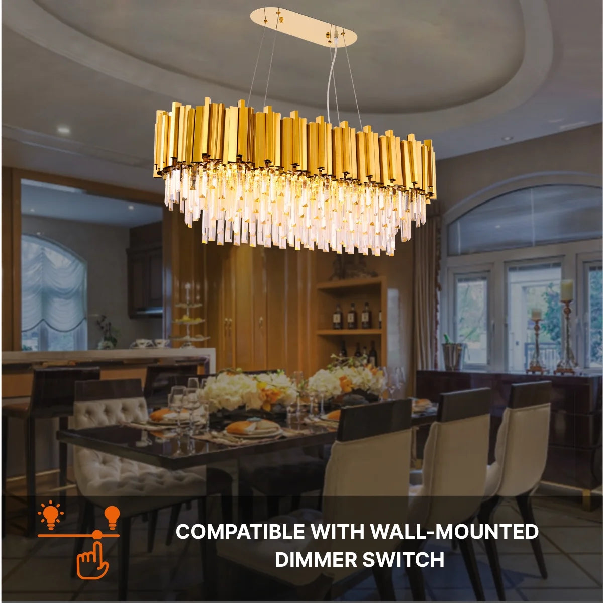 rectangular chandeliers dining room