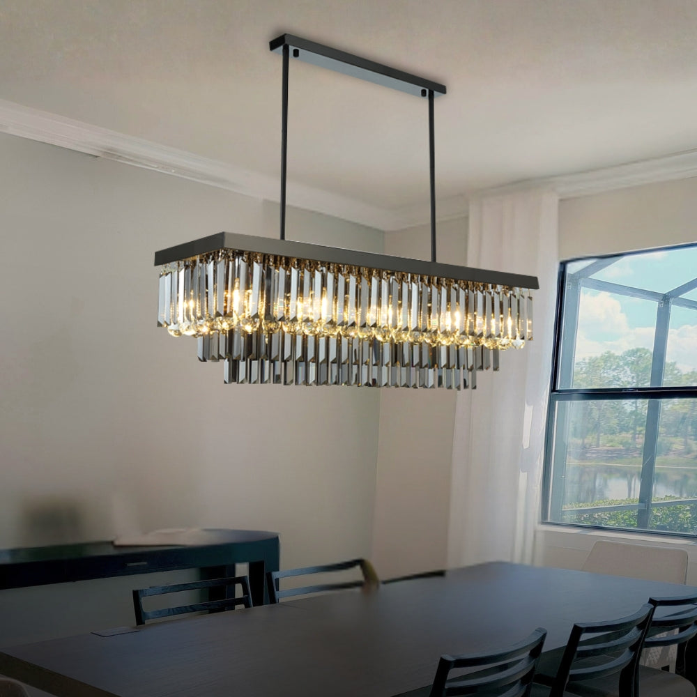 rectangular crystal chandelier for dining room