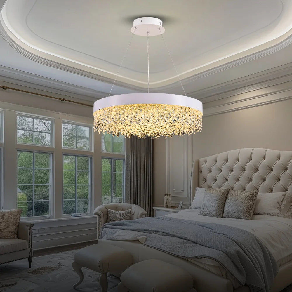 round crystal chandelier