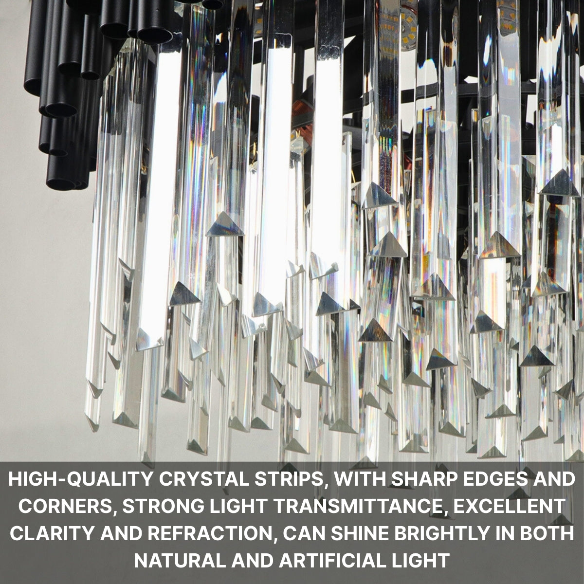 round metal chandelier with crystals