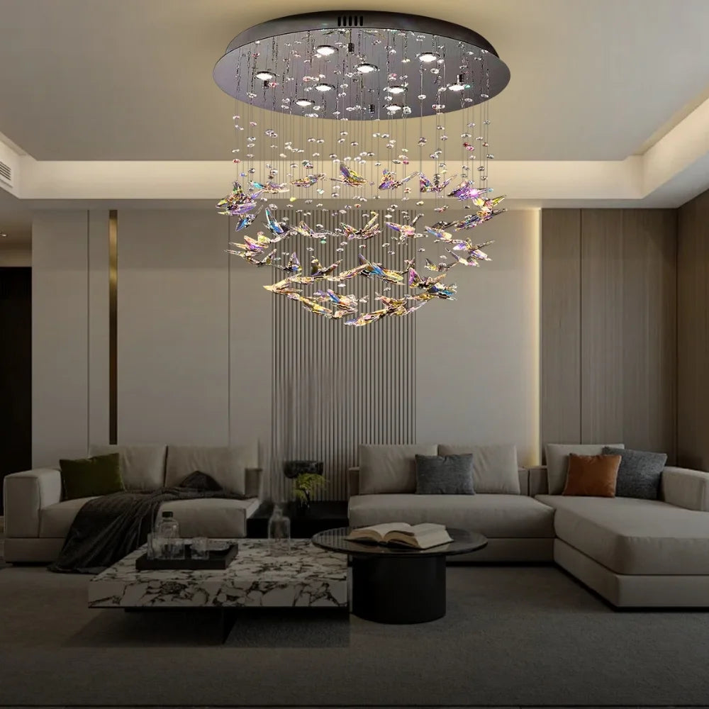 stained glass butterfly chandelier