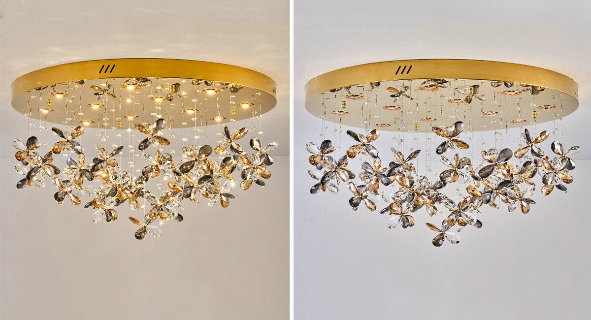warm light floral ceiling lamp