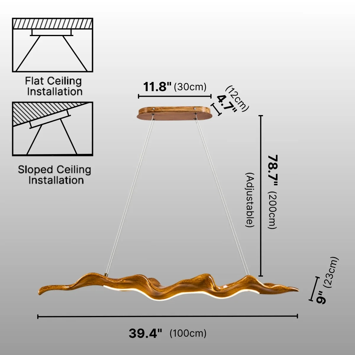 wave design led lamp