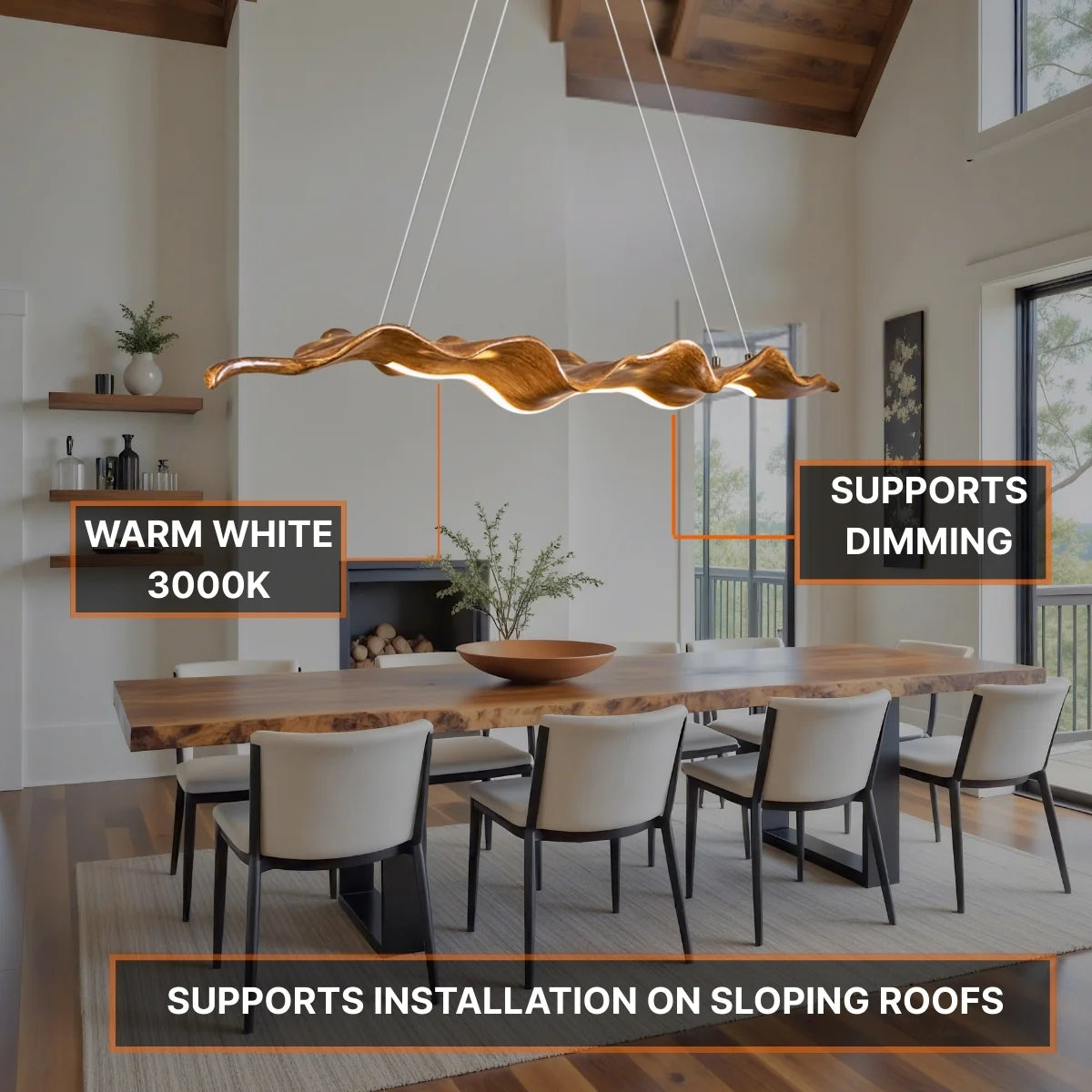 wave led pendant light