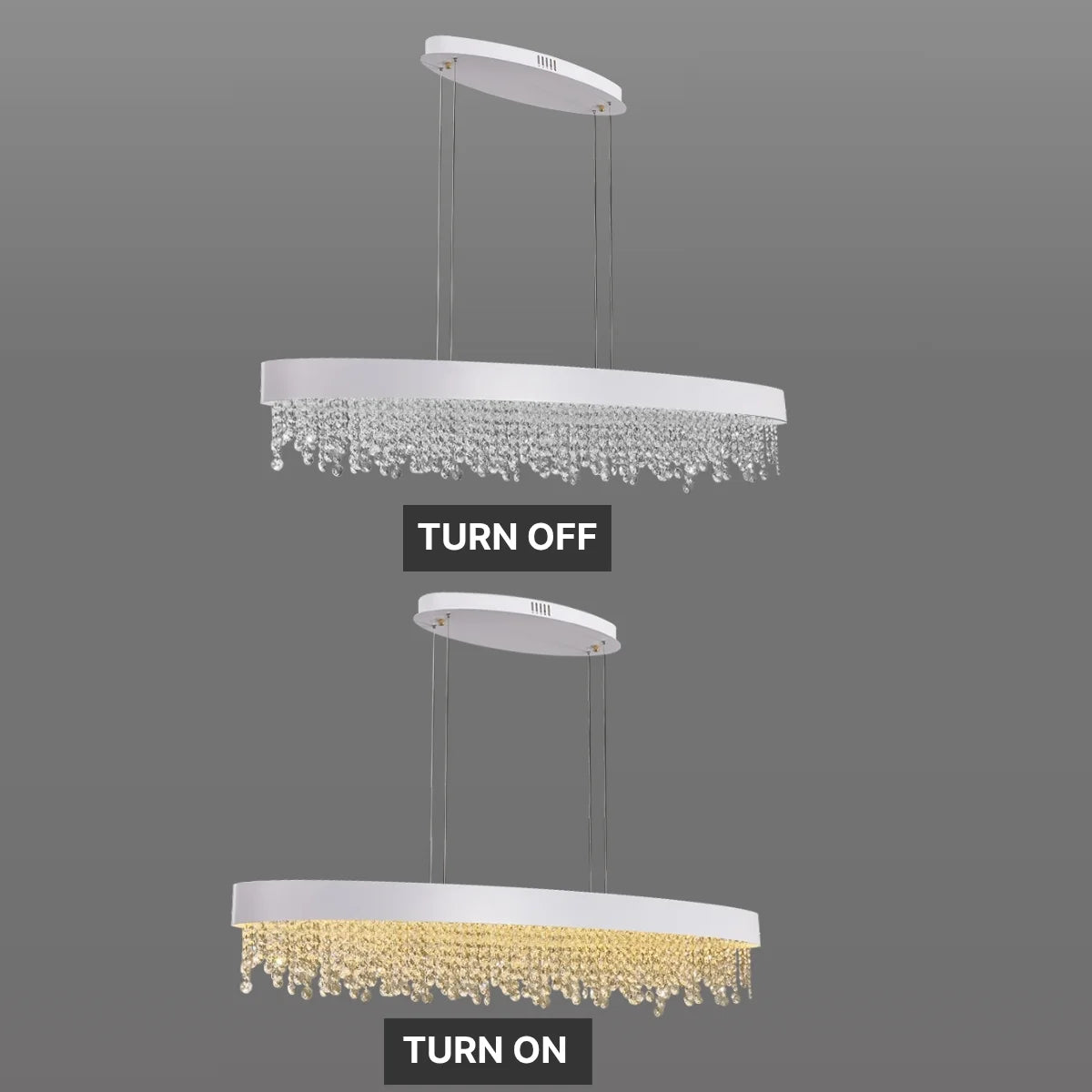 white crystal dining light fixture