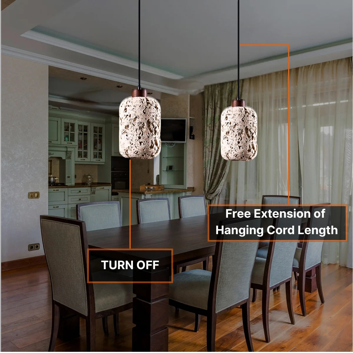 wood cylinder pendant lamp