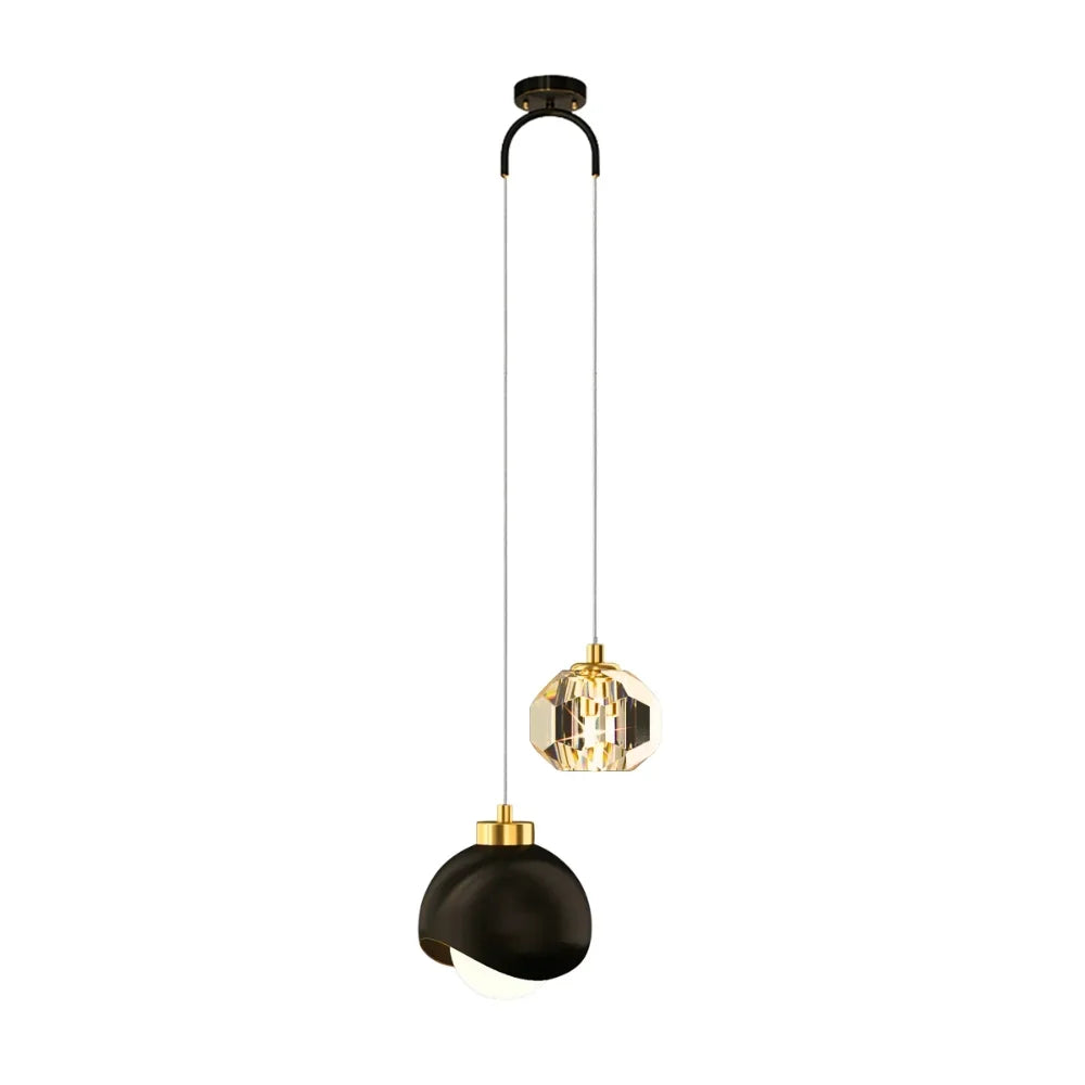 Arvo Modern Crystal Mini Pendant Lights over a kitchen island