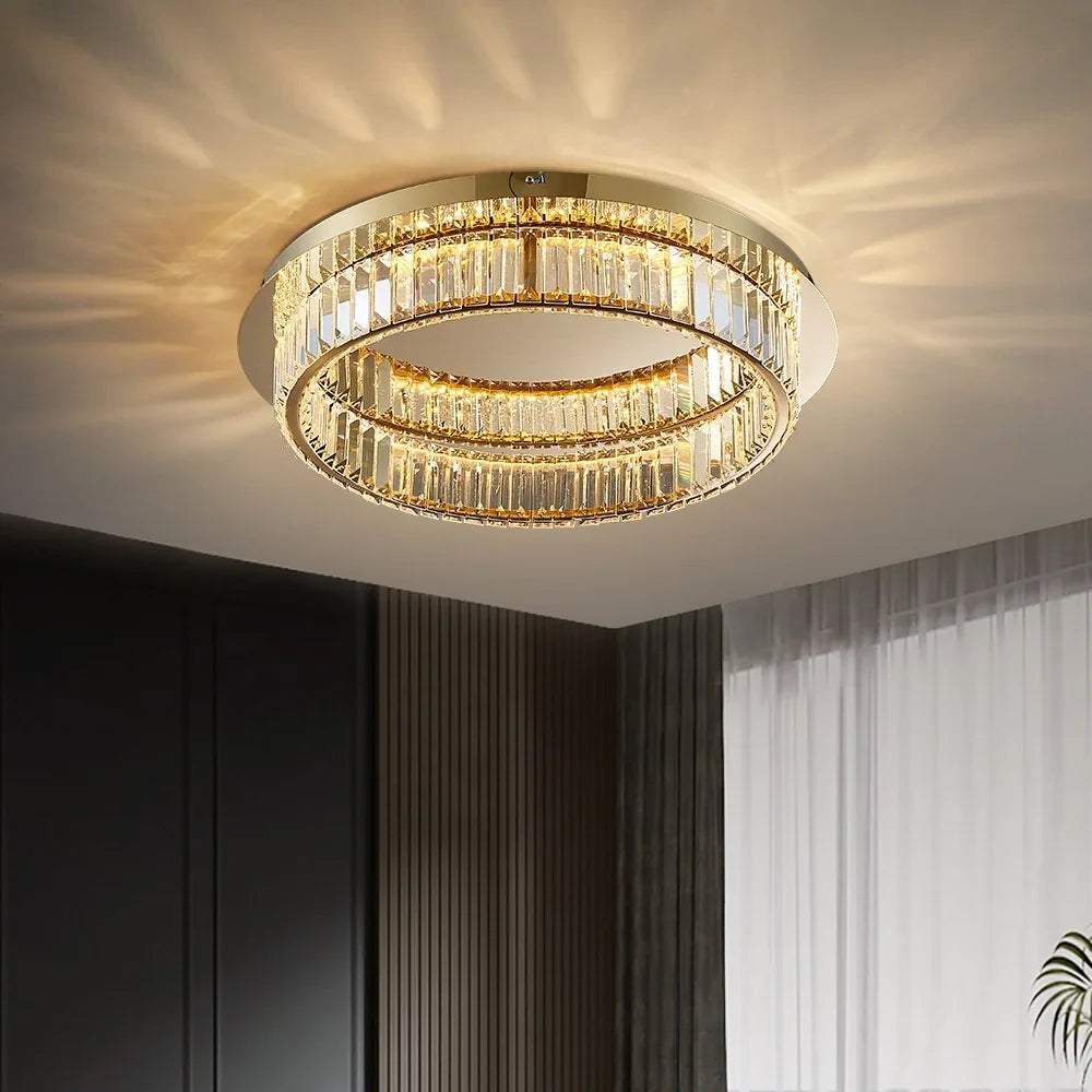 luxury LED flush mount chandelier