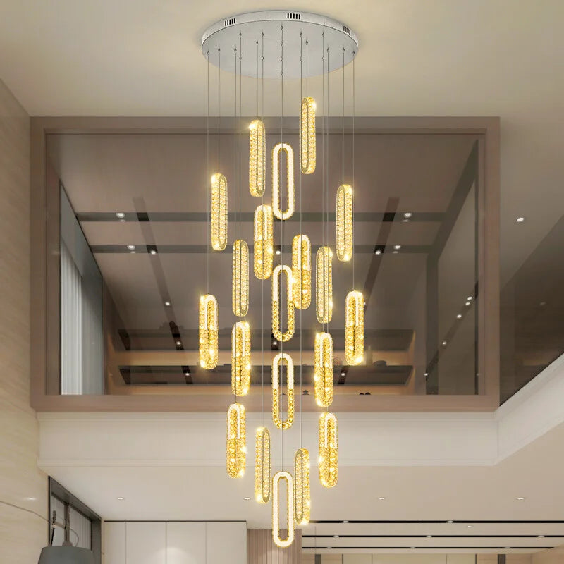 Chrome Staircase Chandeliers