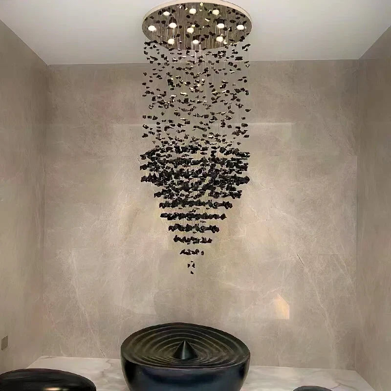 Black Staircase Chandeliers