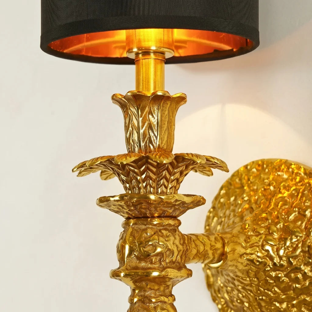 Elyra Luxury Black & Gold Wall Sconce for Bedroom & Hallway