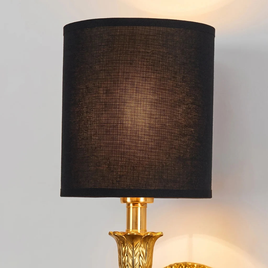 Elyra Luxury Black & Gold Wall Sconce for Bedroom & Hallway