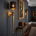 Elyra Luxury Black & Gold Wall Sconce for Bedroom & Hallway