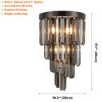 Noir Modern Black Crystal Wall Sconce for Bedroom & Hallway