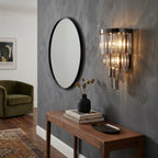 Noir Modern Black Crystal Wall Sconce for Bedroom & Hallway