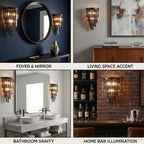 Noir Modern Black Crystal Wall Sconce for Bedroom & Hallway