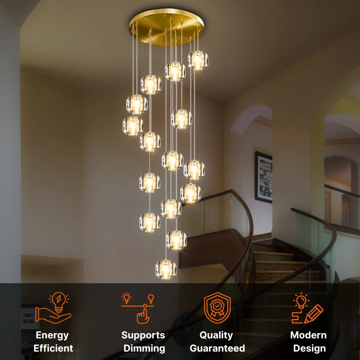 Liora High Ceiling Chandelier