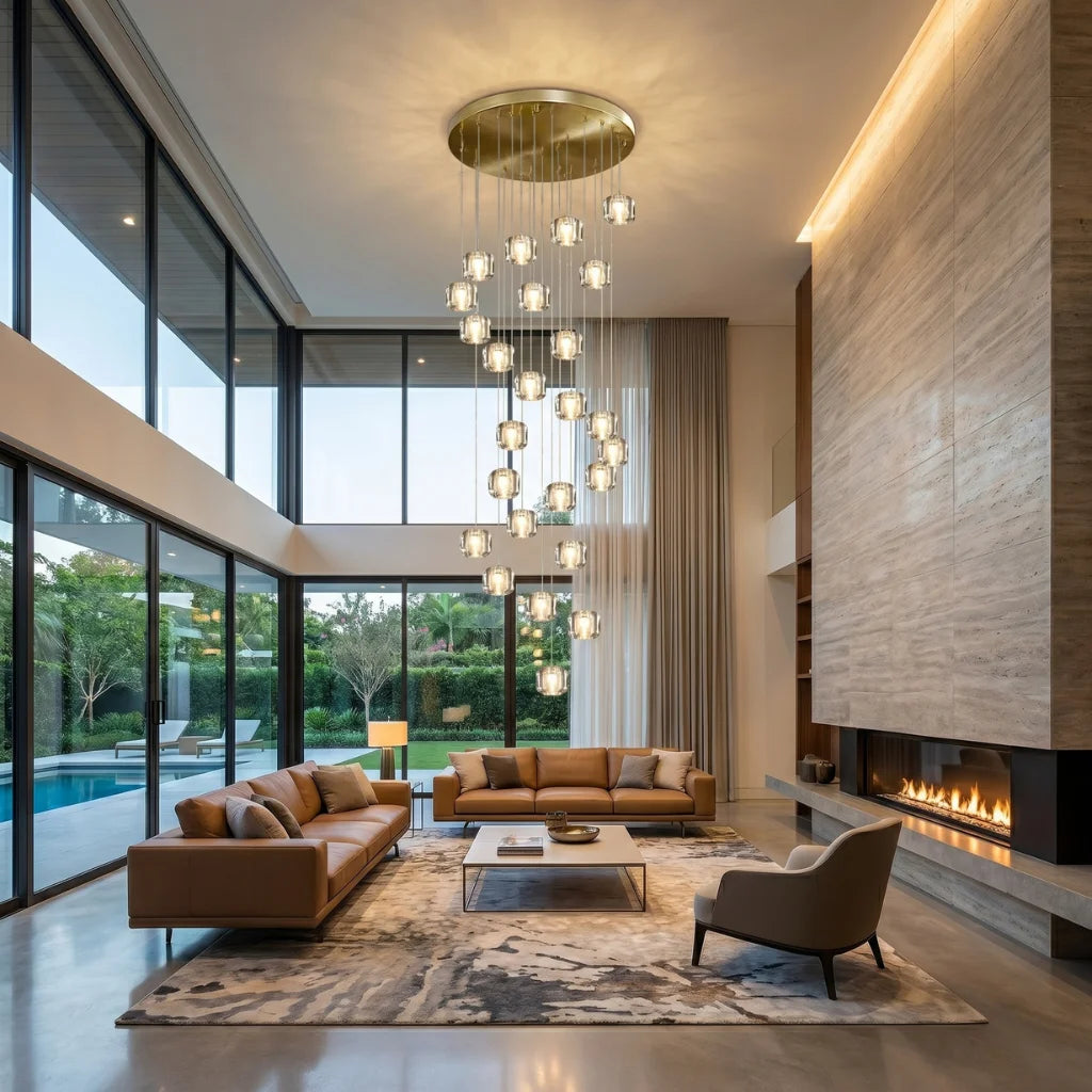 YOOGEE luxury crystal chandelier for modern dining room lighting
