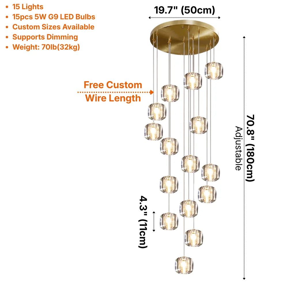 Modern chandelier light fixture for elegant living room decor