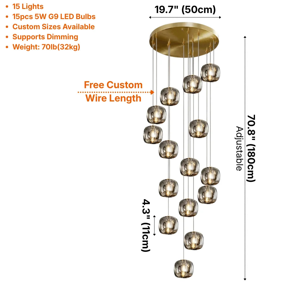 Luxury ceiling chandelier for upscale American home interiors