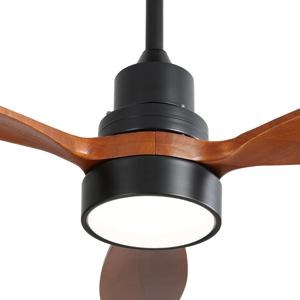 Vento modern wood ceiling fan chandelier installation detail