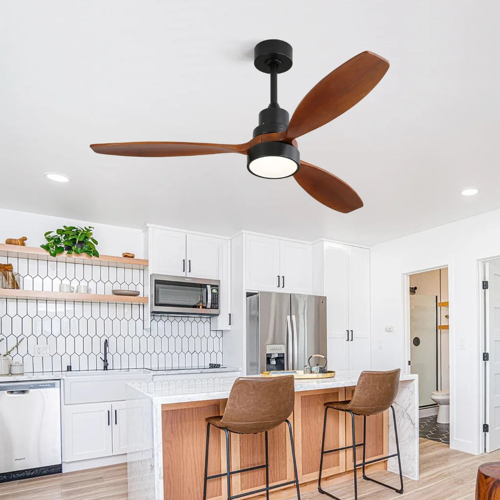 Vento modern ceiling fan chandelier LED light detail