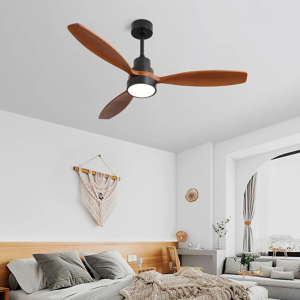 Vento wooden ceiling fan chandelier remote control and accessories