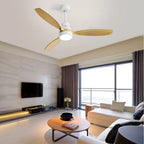 Vento 52 inch wood ceiling fan chandelier in bedroom setting