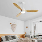 Vento modern ceiling fan with light in dining room setting