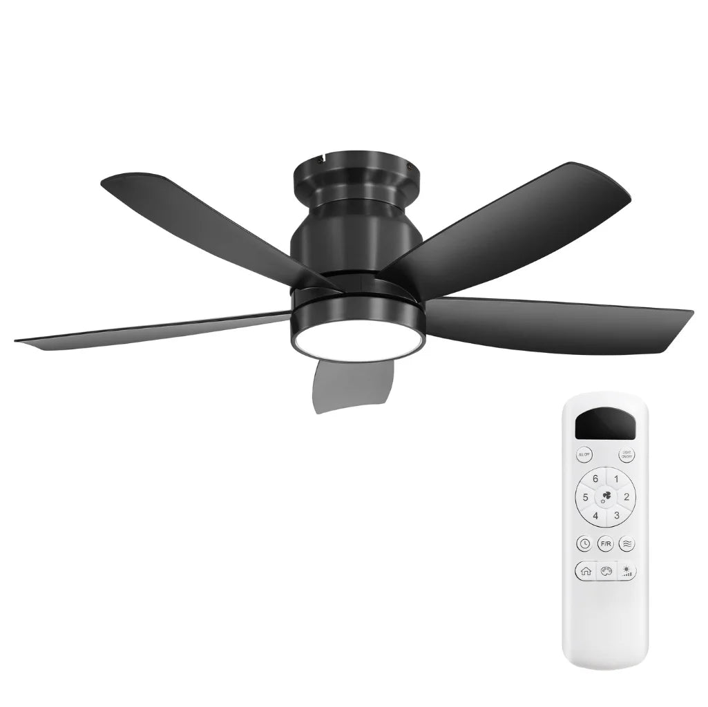 Alto 42 Inch Flush Mount Ceiling Fan Chandelier front view on white background