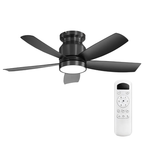 Alto 42 Inch Flush Mount Ceiling Fan Chandelier front view on white background