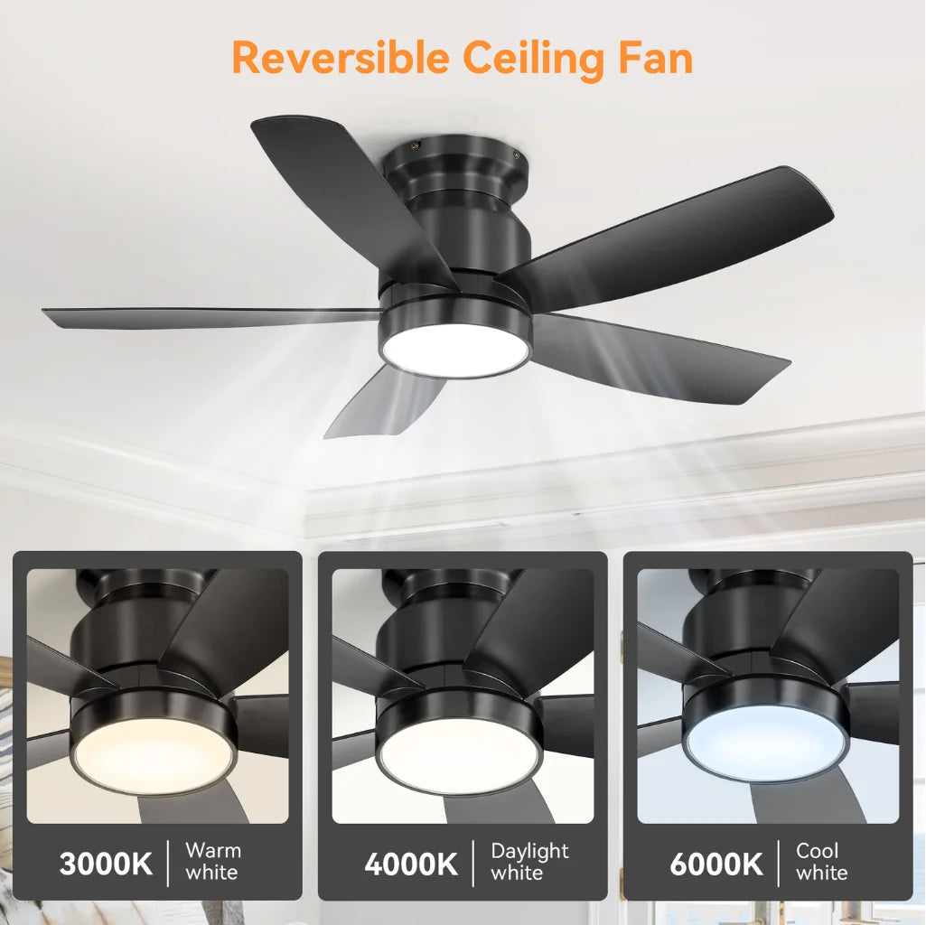 Alto 42 Inch Flush Mount Ceiling Fan Chandelier in bedroom interior design