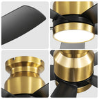 Alto 42 Inch Flush Mount Ceiling Fan Chandelier packaging box and assembly components