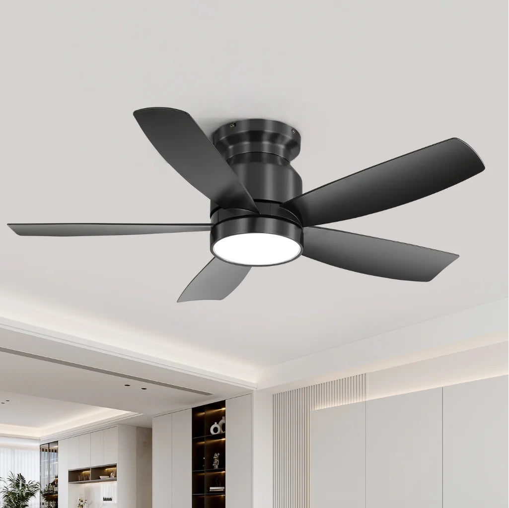 Alto 42 Inch Flush Mount Ceiling Fan Chandelier remote control and smart features