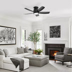 Alto 42 Inch Flush Mount Ceiling Fan Chandelier three-quarter angle on white background