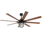 Titan 66 Inch Modern 8-Blade Ceiling Fan Chandelier front view on white background