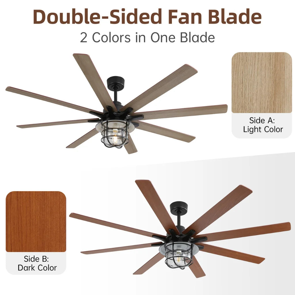 Titan 66 Inch Modern 8-Blade Ceiling Fan Chandelier remote control and smart features
