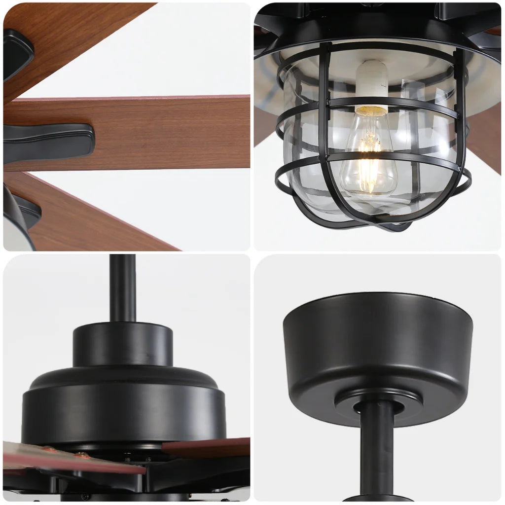 Titan 66 Inch Modern 8-Blade Ceiling Fan Chandelier size dimensions and specifications