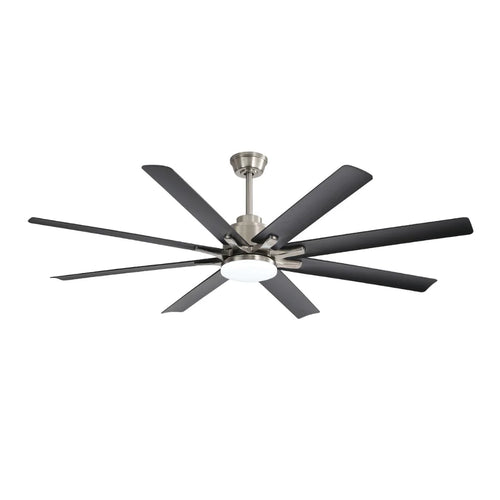 Alloy 66 Inch Modern 8-Blade Ceiling Fan Chandelier front view on white background