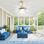 Alloy 66 Inch Modern 8-Blade Ceiling Fan Chandelier in spacious dining room setting