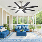 Alloy 66 Inch Modern 8-Blade Ceiling Fan Chandelier smart remote control and features
